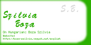 szilvia boza business card
